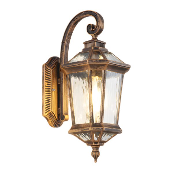 1-Light Black Clear Water Glass Outdoor Wall Light Lantern Wall Sconce Porch Wall Mounted Lights Exterior Wall Lamp - Image 7