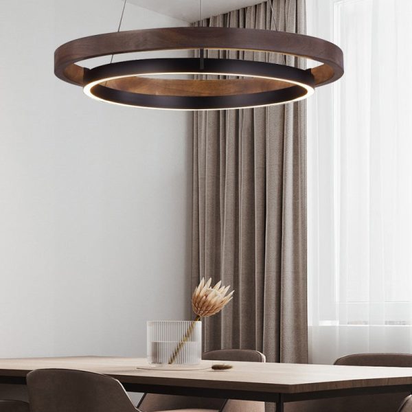 Round Minimalist Three Step Dimming LED Black Modern Chandelier Lights - Image 3