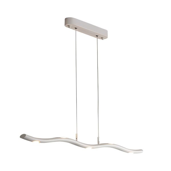 Long Strip Waves Branches Stepless Dimming LED White Modern Chandelier - Image 9