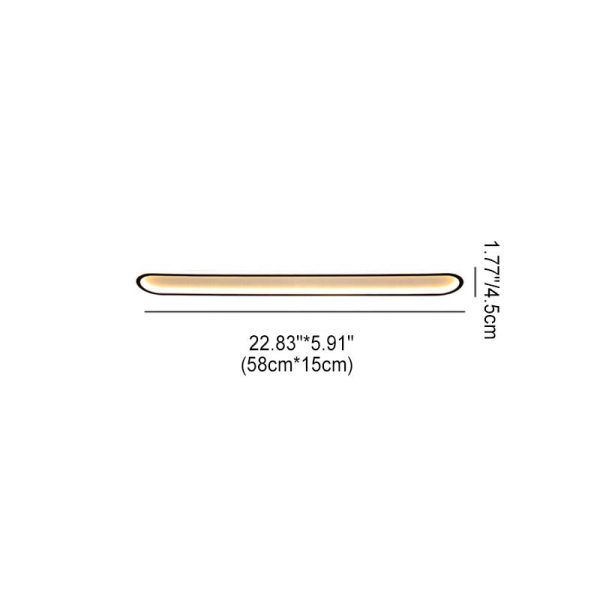 Modern Minimalist Long Iron Silicone LED Flush Mount Ceiling Light For Bedroom - Image 5
