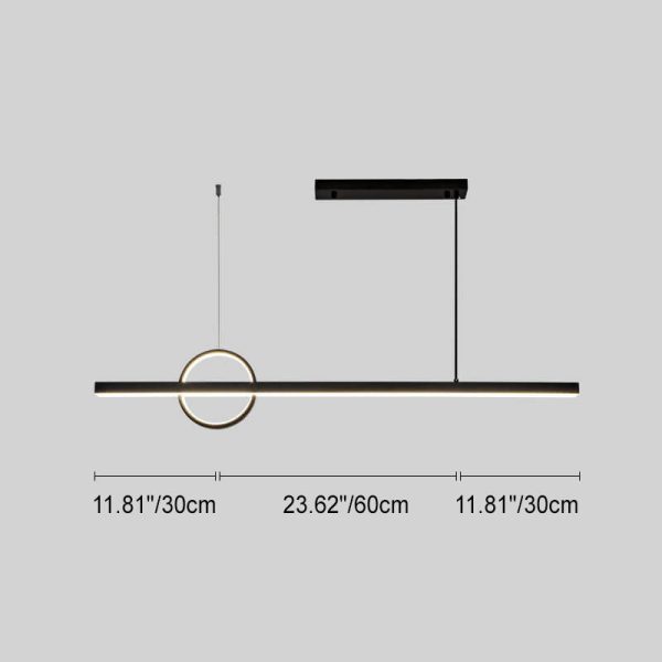 Modern Minimalist Line Circle Design Island Light LED Chandelier - Image 7