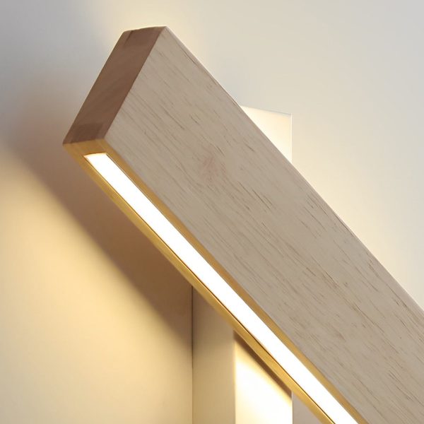 Rotatable Minimalist Rectangular Wood Led Wall Lamp Wall Lights Fixture - Image 6