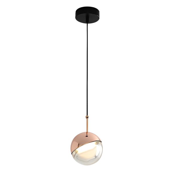 Round Rotating Minimalist Metal Glass Nordic LED Pendant Light Chandelier - Image 14