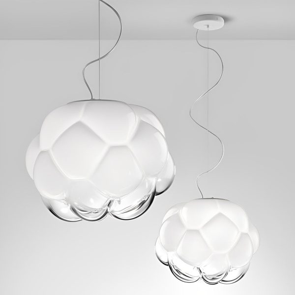 Creative Round Glass Clouds Shaped LED White Modern Chandelier Pendant Light - Image 5
