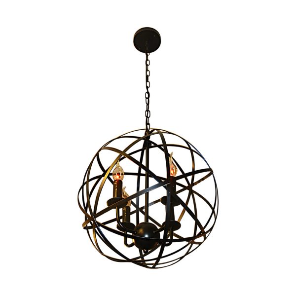 Iron Lines Ball Spherical Creative LED Industrial Style Chandelier - Image 8