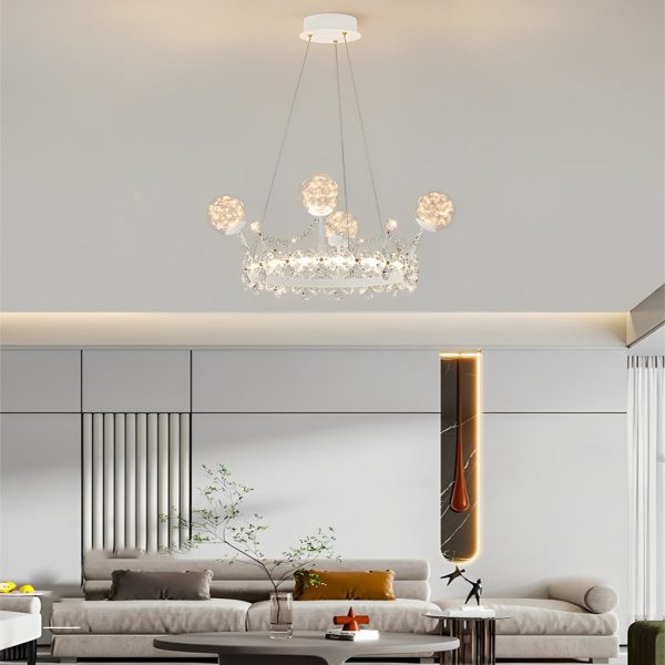 Flower Decor Crowns Crystal Glass Three Step Dimming Nordic Chandelier - Image 3