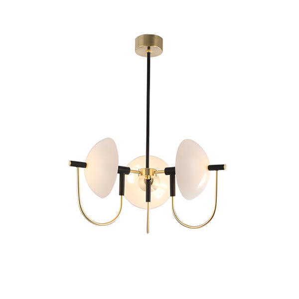 1/3/6 Heads Semicircular Opal Glass Dome Chandelier Aperture Pendant Light Hanging Ceiling Lighting - Image 6