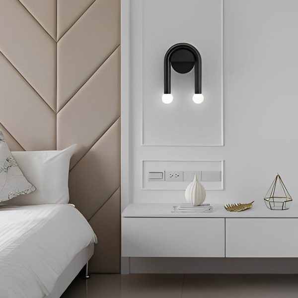 Creative 2 Lights Black Nordic Wall Lamp Decorative Wall Sconces Lighting - Image 4