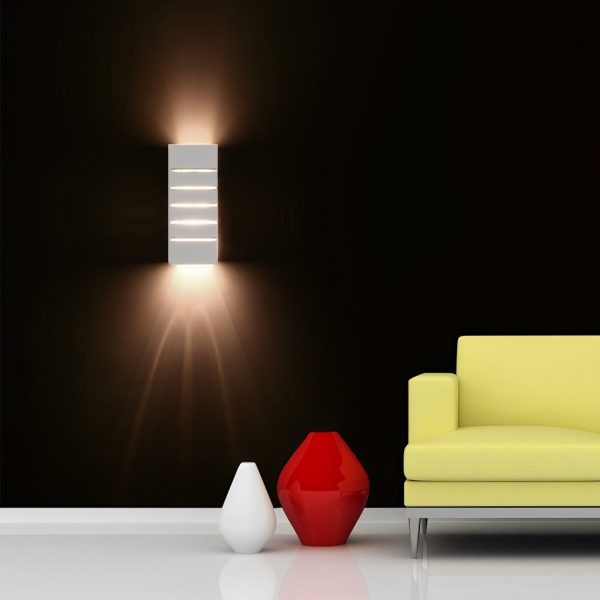 Rectangular Gypsum Glass Up And Down Lighting Nordic Wall Light Fixture - Image 2