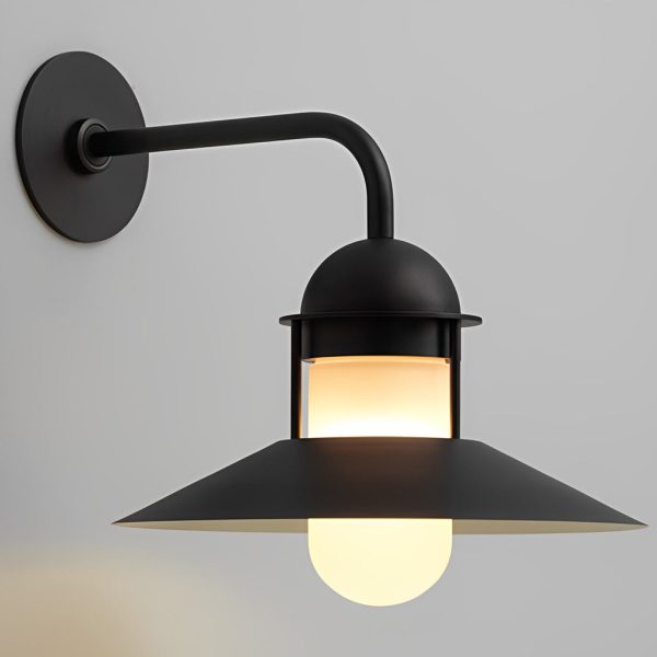 Antique Round Iron Glass Waterproof Black Retro Outdoor Wall Lights - Image 6