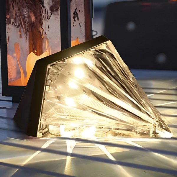 2PCS Geometric LED Waterproof Black Solar Wall Lamp Outdoor Wall Lights Fixture - Image 7