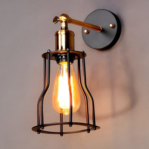 Adjustable Retro Iron E27 Waterproof Industrial Plug in Wall Sconce Lighting - Image 4