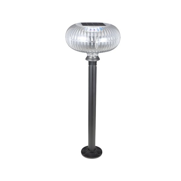 Modern Solar Lawn Light Metal Cylinder Oval  Shade LED Outdoor Bollard Light - Image 6