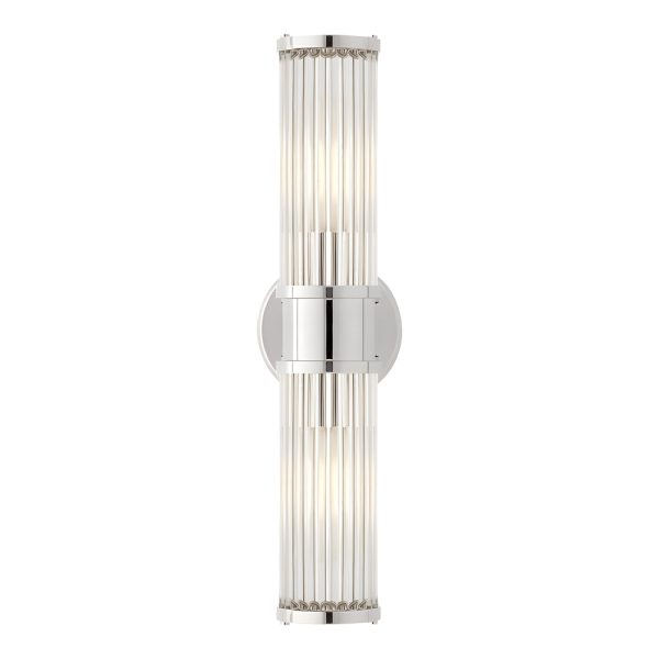 1/2-light Modern Chrome/Gold Wall Sconce with Cylinder Clear Glass Shade - Image 7