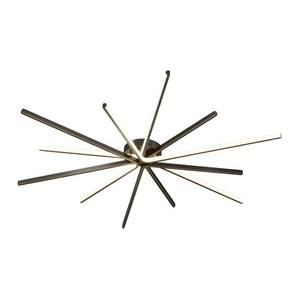 6-Light LED Semi Flush Mount Copper Starbursts Ceiling Light Fireworks Ceiling Lighting Fixture - Image 9