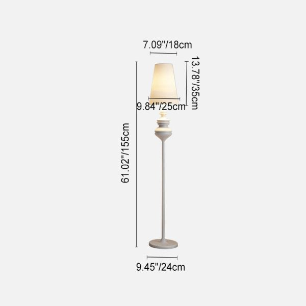 Modern Transitional Fabric Cone Iron Base 1-Light Standing Floor Lamp For Living Room - Image 5
