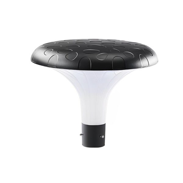 Round Mushroom Waterproof Intelligent Black Modern Solar Lamp Post Light - Image 7