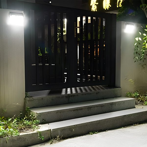Rectangular Waterproof LED Motion Sensor Solar Wall Lights Outdoor Wall Lamp - Image 3