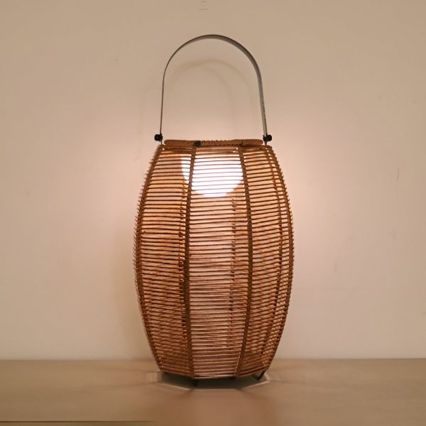 Rattan Lantern Shaped LED Waterproof Portable Modern Outdoor Floor Lamp - Image 10