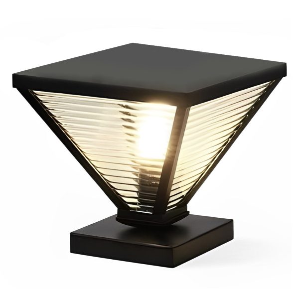 Simple Geometric Shape Waterproof Black Modern Solar Fence Post Lights - Image 9