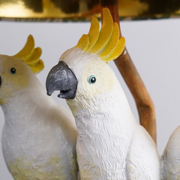 Nordic Leaf Fabric Resin Bird Design 1-Light Table Lamp - Image 9