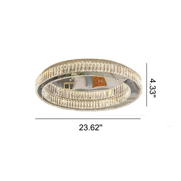 Modern Round Flush Mount Lighting Crystal LED Ceiling Light - Image 9