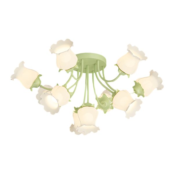 10 White Flowers 3 Step Dimming Creative Modern Ceiling Light Fixture - Image 6