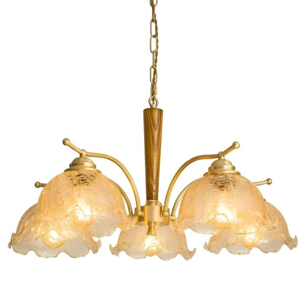 3 Lights Cracked Glass Retro Chandelier Pendant Light Ceiling Lamp - Image 8