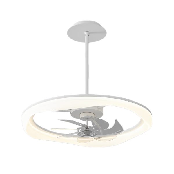 Circular Mute LED Stepless Dimming White Modern Ceiling Fans with Remote - Image 9