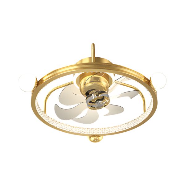 Round Acrylic Ball Decor 3 Step Dimming Modern Bladeless Ceiling Fan Light - Image 6