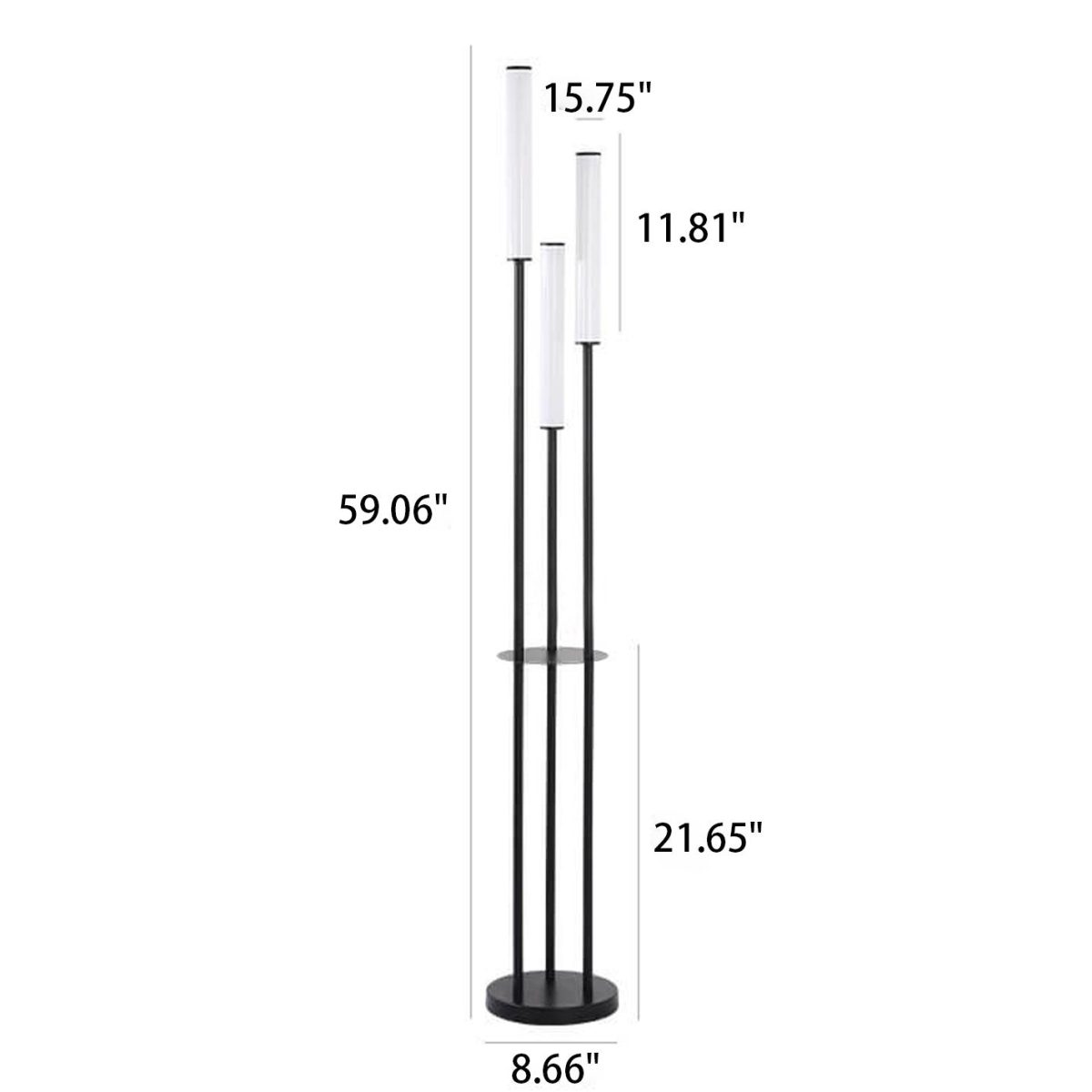Modern Minimalist Creative Long Bar Design 3-Light LED Standing Floor Lamp - Image 3