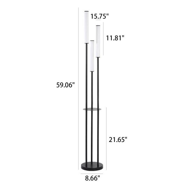 Modern Minimalist Creative Long Bar Design 3-Light LED Standing Floor Lamp - Image 3