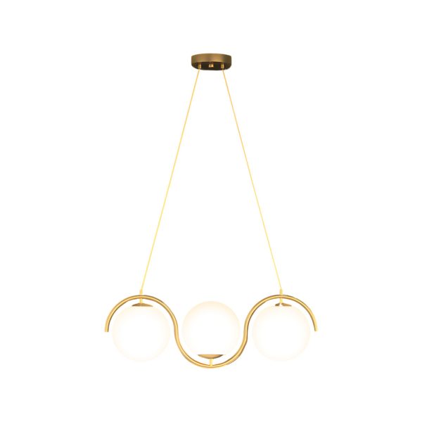 3/5-Light Wavy Linear Island Light with Ball Glass Shade for Dining Room - Image 9
