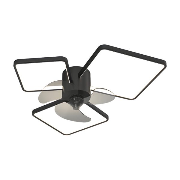 Square Round Rings Three Step Dimming LED Silent Modern Ceiling Fans Lamp - Image 7
