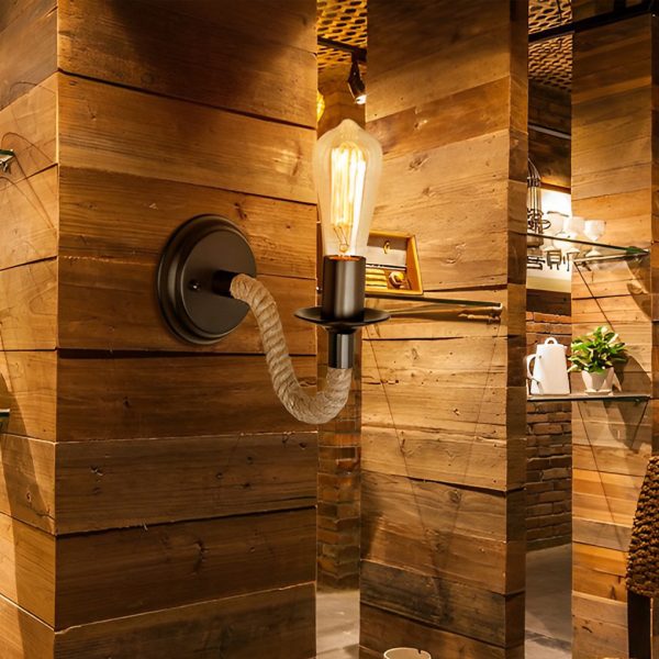 Creative Iron Rope Retro Industrial Style Wall Lamp Wall Lights Fixture - Image 2