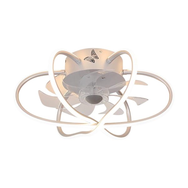 Round Flower Cage LED Dimmable with Remote Bladeless Ceiling Fans Lamp - Image 9