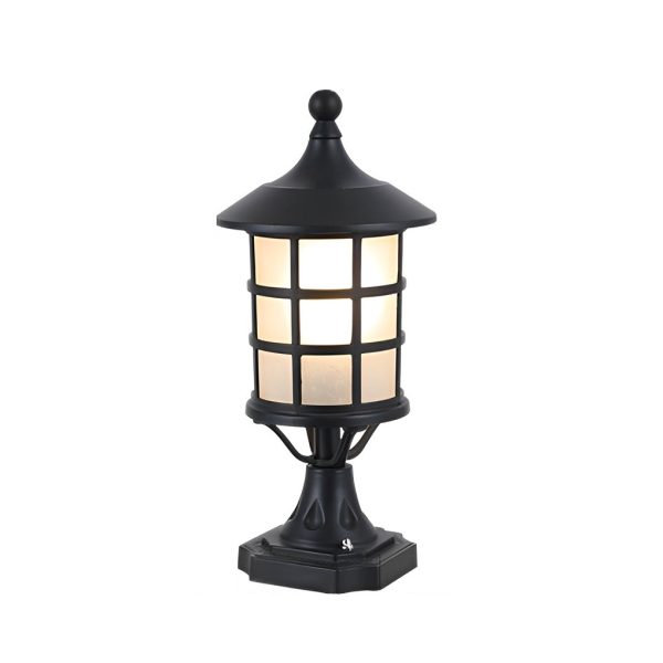 Round Cage Waterproof LED Black Modern Solar Fence Post Lights with Remote - Image 9