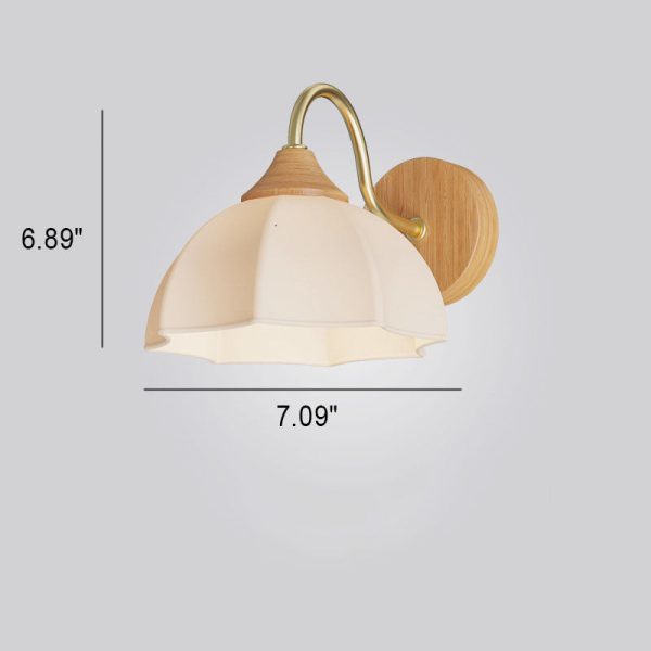 Nordic Striped Glass Round Log Wood 1-Light Wall Sconce Lamp - Image 11