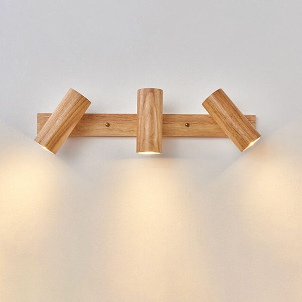 Japanese Minimalist Solid Wood Spotlight Track 1/3/4 Light Flush Mount Ceiling Light - Image 6