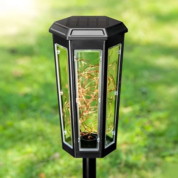 2Pcs Hexagonal Waterproof LED Motion Sensor Outdoor Solar Lawn Lights - Image 9