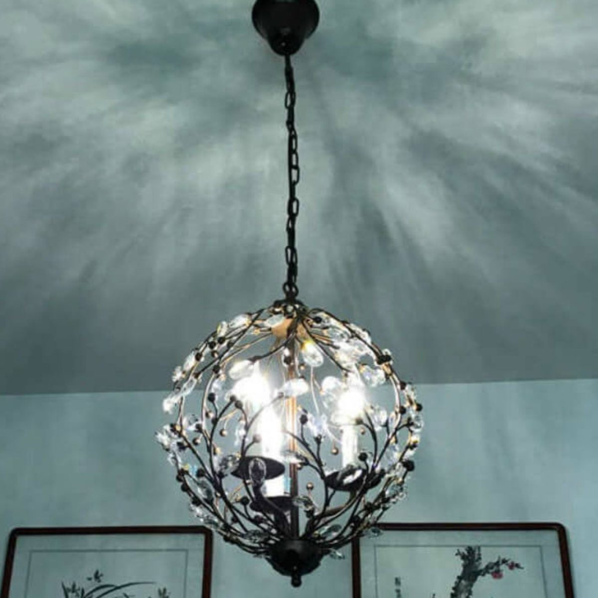 Vintage Creative Crystal Branch Design 3-Light Chandelier - Image 5