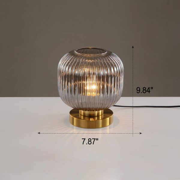 Nordic Striped Glass Oval Design 1-Light Table Lamp - Image 9