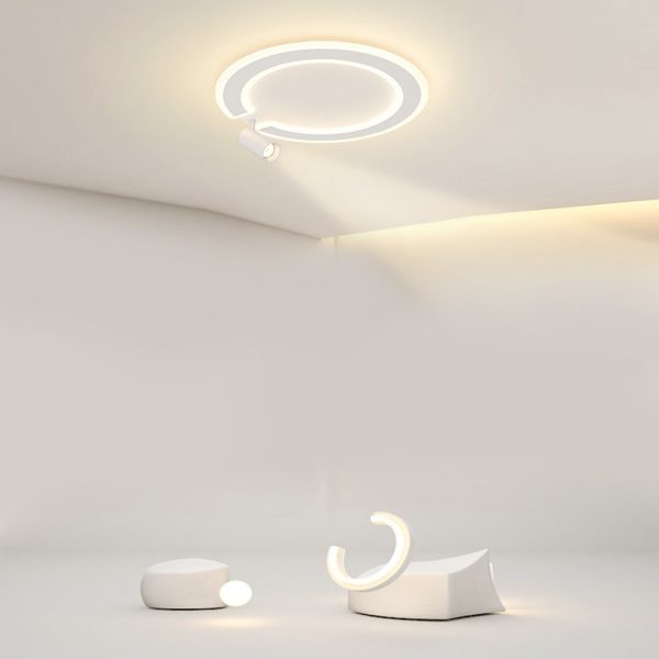 Unique Flush Mount Lighting Circle Shaped Iron Acrylic Light with Spotlight - Image 3