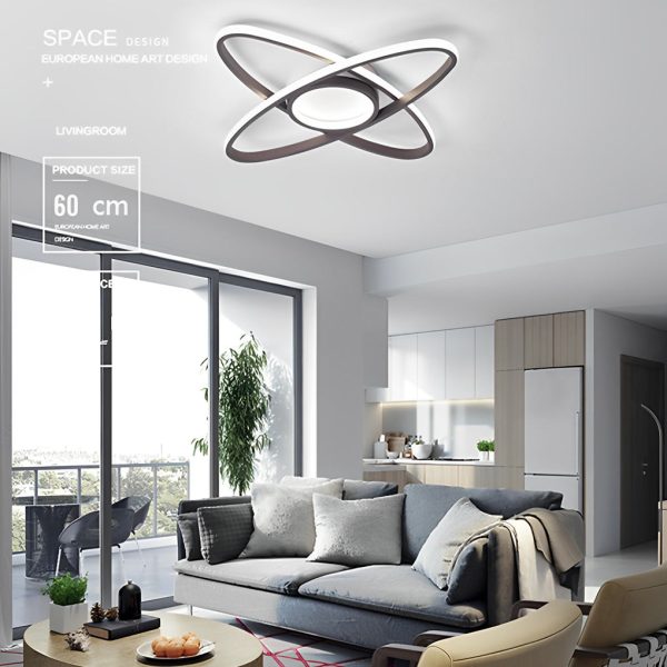 Overlapping Oval Dimmable LED Modern Ceiling Lights Flush Mount Lighting - Image 2