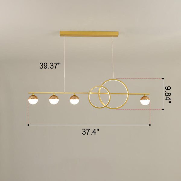 Modern Luxury Long Strip Round Globe Design LED Island Light Chandelier - Image 11