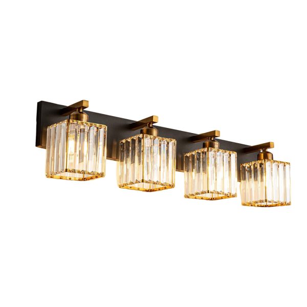 4/5 Square Crystal Luxury Electroplated Metal American Style Wall Lamp - Image 4