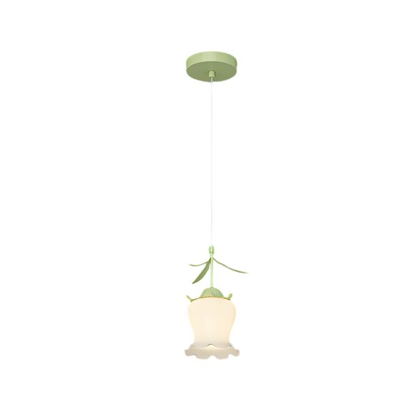 Bell Orchid Flowers Three Step Dimming Green Modern Pendant Lights Fixture - Image 6
