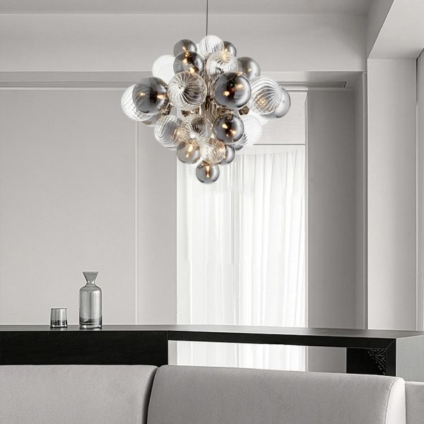 Glass Bubbles Ball Designer Creative LED Post-Modern Chandelier Light - Image 2