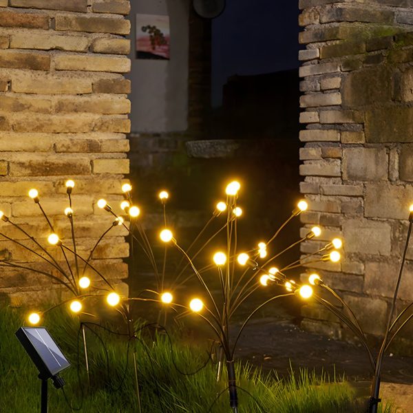 2-Pack LED Solar Firefly Garden Lights Swaying Starburst Outdoor Landscape Lighting - Image 2