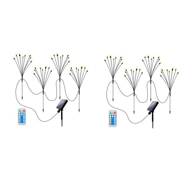 2-Pack LED Solar Firefly Garden Lights Swaying Starburst Outdoor Landscape Lighting - Image 7